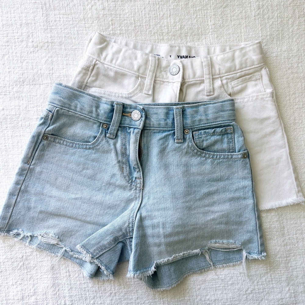 Old Navy Kids Denim Shorts - Light Blue and White